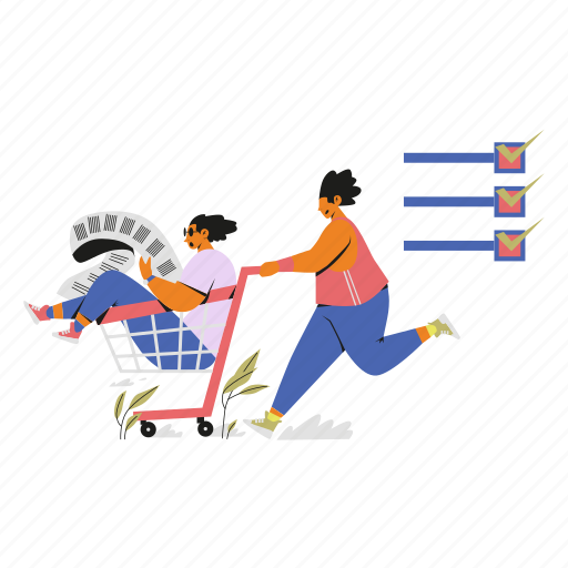 Shopping, list, buy, shop, check, cart, ecommerce illustration - Download on Iconfinder