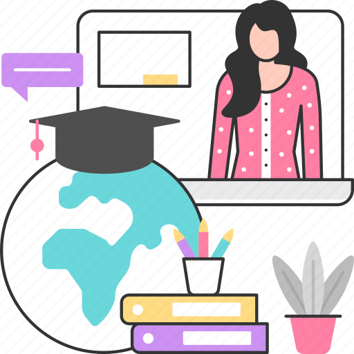 Global education, video, elearning, online education, world icon - Download on Iconfinder