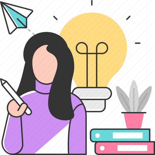 Female, student, creative, innovation, education, learning icon - Download on Iconfinder