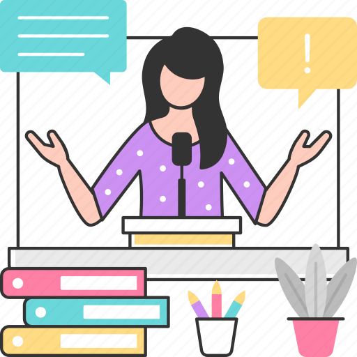 Informative, speech, online learning, elearning, online education, tutor icon - Download on Iconfinder