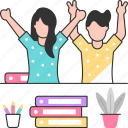 cheerful, students, online education, elearning