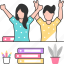 cheerful, students, online education, elearning 