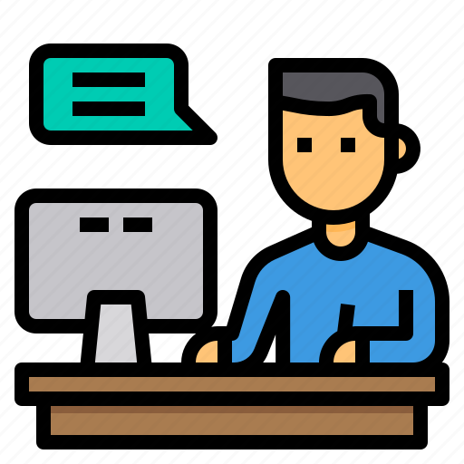 Chat, computer, desk, elearning, study icon - Download on Iconfinder