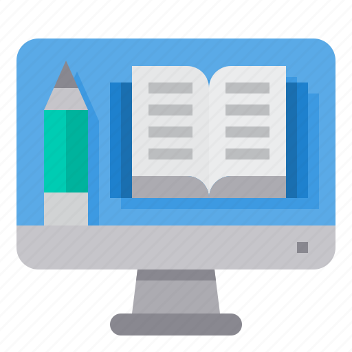 Book, computer, elearning, online, pencil icon - Download on Iconfinder