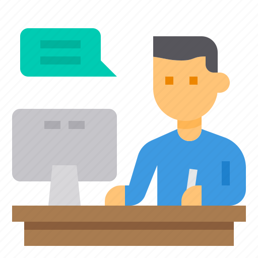 Chat, computer, desk, elearning, study icon - Download on Iconfinder