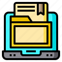 file, learning, online, document, folder, laptop