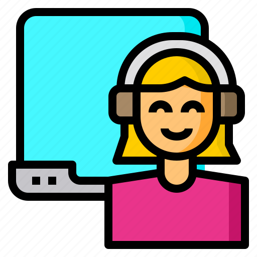 Education, learning, online, woman, student, laptop icon - Download on Iconfinder