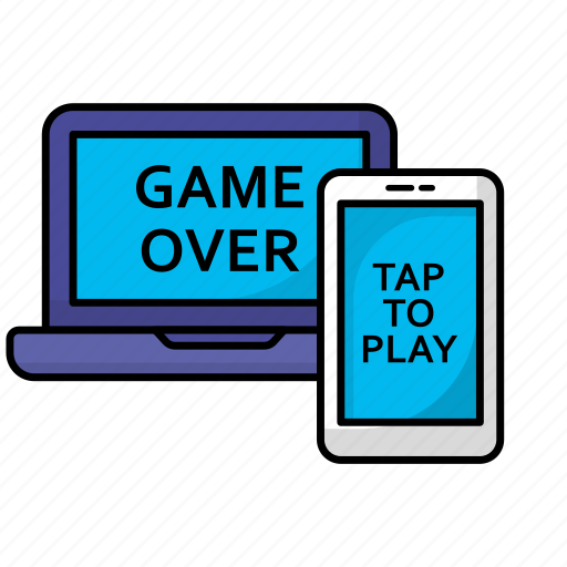 Online, gaming, game over, emulator, mobile gaming, laptop icon - Download on Iconfinder