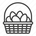 basket, easter, eggs, food, painted