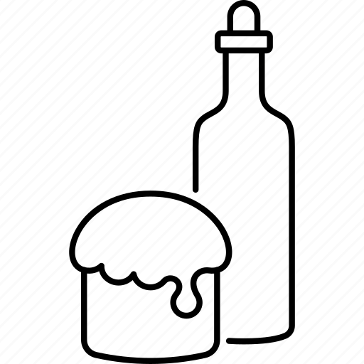 Bottle, easter, food, hand, kulich, wine icon - Download on Iconfinder
