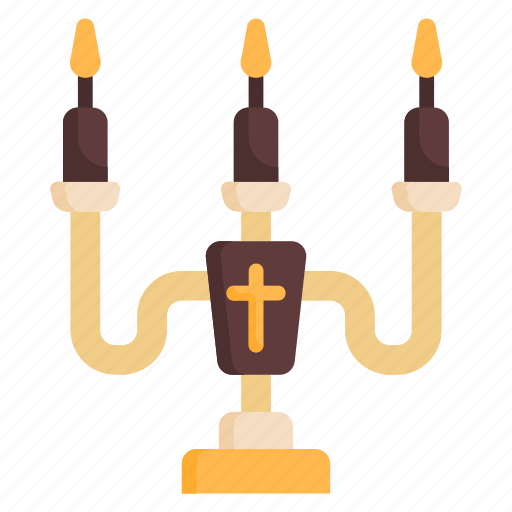 Candelabrum, candlestick, candle, light, decoration, holder, flame icon - Download on Iconfinder