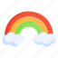 rainbow, colorful, sky, spectrum, weather, curve, cloud 