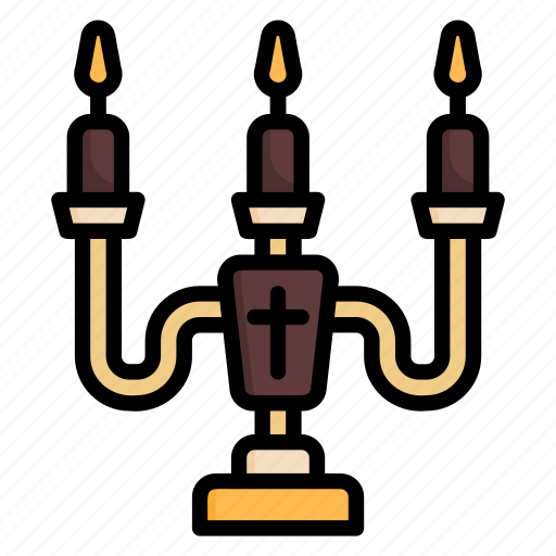 Candelabrum, candlestick, candle, light, decoration, holder, flame icon - Download on Iconfinder