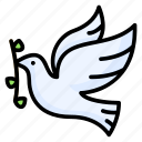 dove, peace, flying, pigeon, faith, christian, bird, leaf