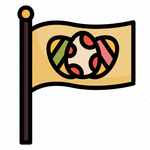 Flag, egg, easter, waving, pole, flagpole icon - Download on Iconfinder