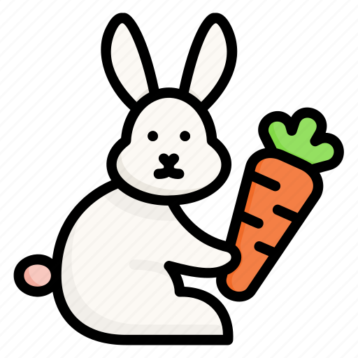 Rabbit, carrot, bunny, animal, carry, easter icon - Download on Iconfinder