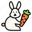 rabbit, carrot, bunny, animal, carry, easter 