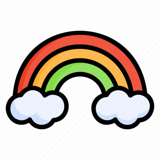 Rainbow, colorful, sky, spectrum, weather, curve, cloud icon - Download on Iconfinder