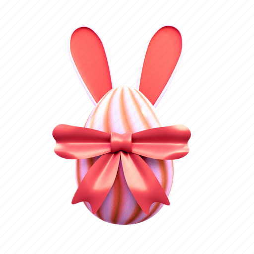 Bunny, easter egg, celebration 3D illustration - Download on Iconfinder