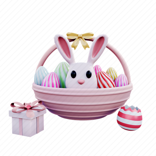 Easter, bunny, celebration, easter egg 3D illustration - Download on Iconfinder