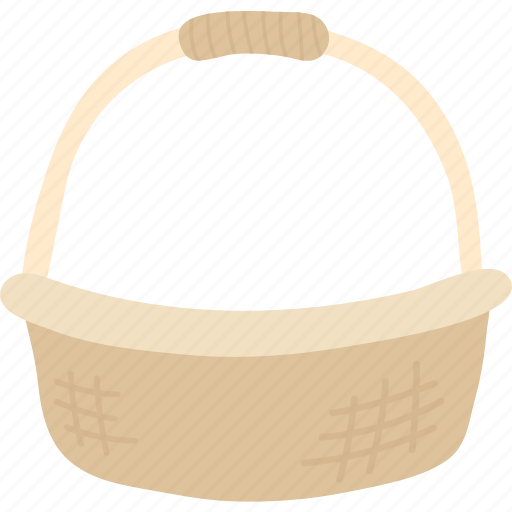 Basket, easter, woven, wicker, ratten, hamper icon - Download on Iconfinder