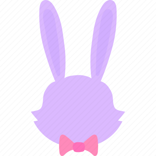 Bunny, head, tag, bow, cute, silhouette icon - Download on Iconfinder