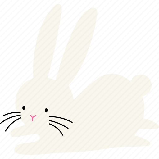 Bunny, rabbit, easter, minimal, cute, laying, belly icon - Download on Iconfinder