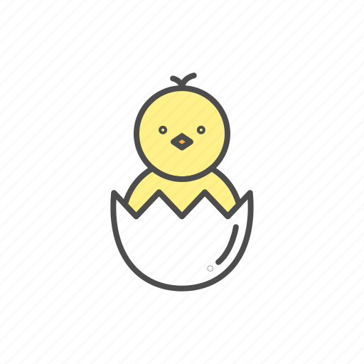 Animal, bird, chick, chicken, easter, egg, eggshell icon - Download on Iconfinder