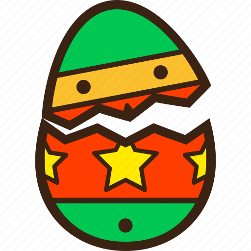 Broken, chocolate, decoration, easter, egg, stars icon - Download on Iconfinder