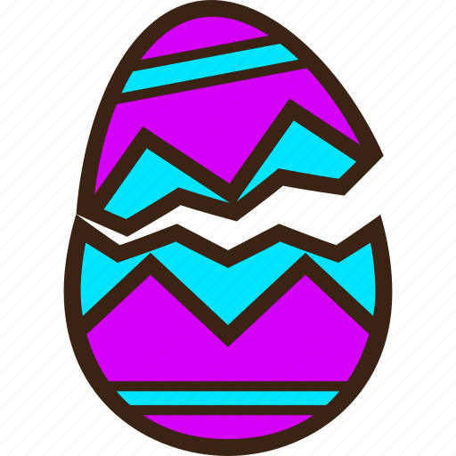 Broken, chocolate, decoration, easter, egg, stripes, zigzag icon - Download on Iconfinder
