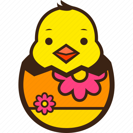 Chick, chocolate, decoration, easter, egg, flower, hatching icon - Download on Iconfinder