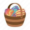 bucket, celebration, decoration, easter, easter egg, egg, rainbow