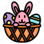 rabbit, bunny, easter, basket, egg, hunt, egghunt 