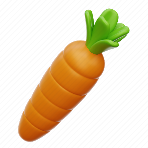 Carrot, food, vegetables, fruit, healthy 3D illustration - Download on Iconfinder