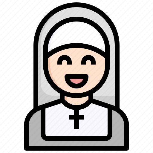 Nun, catholic, caucasian, profession, christian icon - Download on Iconfinder