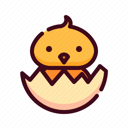 Chick, crack open, easter, egg, happy easter, holidays, spring season icon - Download on Iconfinder