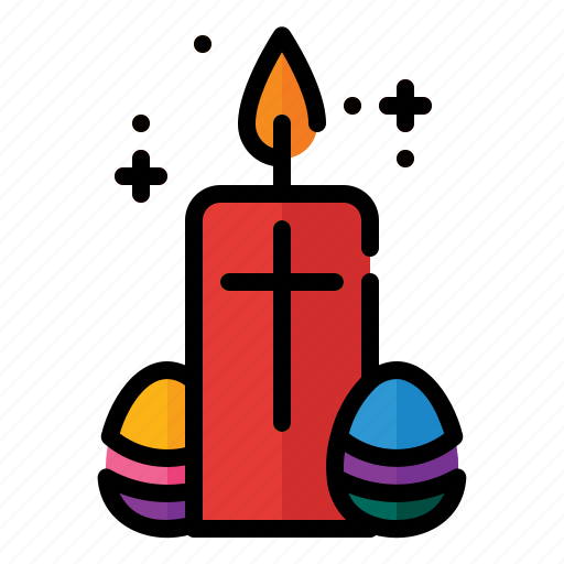 Christ, easter, religion, candle, cross, egg icon - Download on Iconfinder