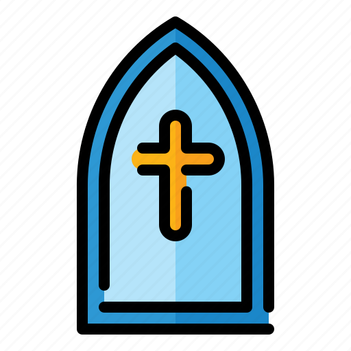 Christ, easter, religion, cross, church, window icon - Download on Iconfinder