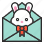 bunny, celebration, easter, holiday, mail, message, letter 
