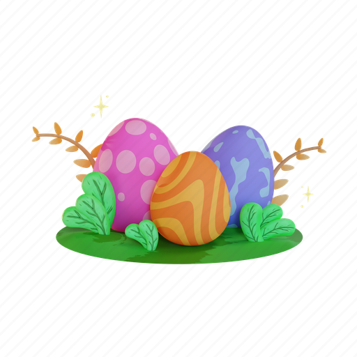 Eggs, easter, illustration, rabbit, egg, bunny, animal 3D illustration - Download on Iconfinder