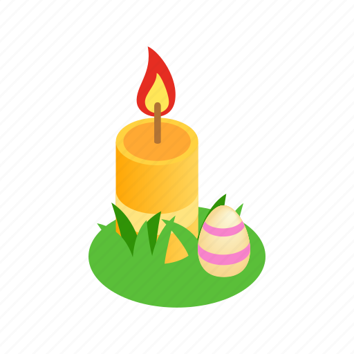 Burn, candle, celebration, easter, egg, holiday, isometric icon - Download on Iconfinder