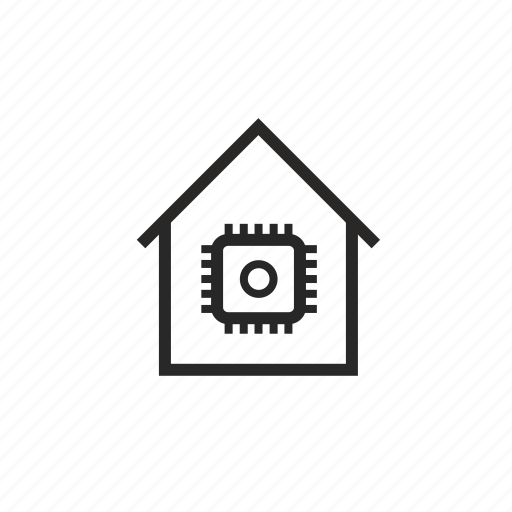 Home, house, line, microchip, smart icon - Download on Iconfinder