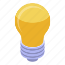 bulb, cartoon, isometric, light, power, solution, technology