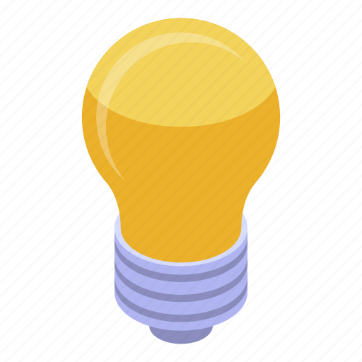 Bulb, cartoon, isometric, light, power, solution, technology icon - Download on Iconfinder