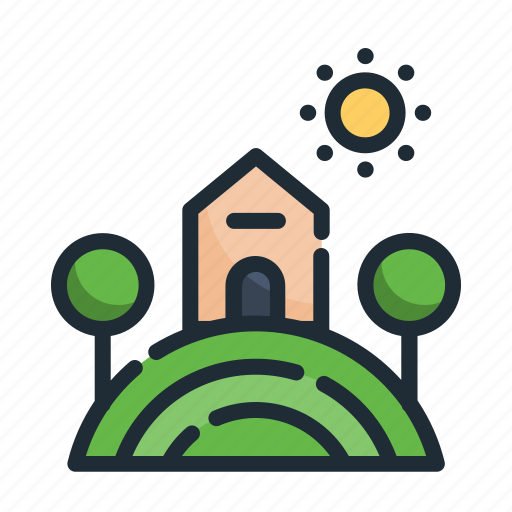 Farm, field, green, landscape, nature icon - Download on Iconfinder