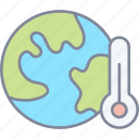 earth, temperature, globe, thermometer