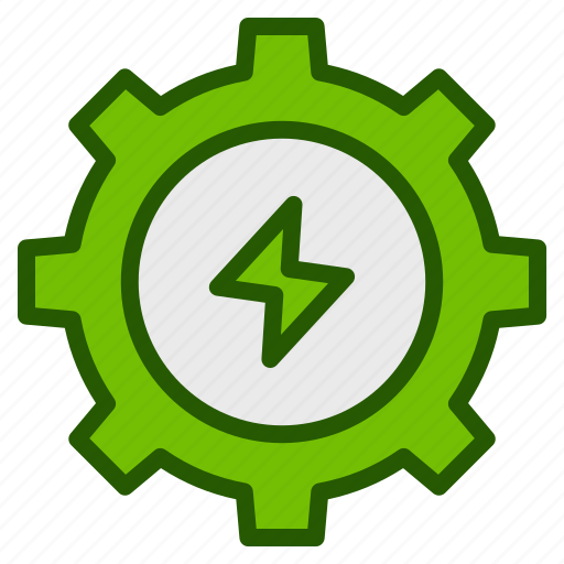 Ecology, energy, management, power, gear, settings, green icon - Download on Iconfinder