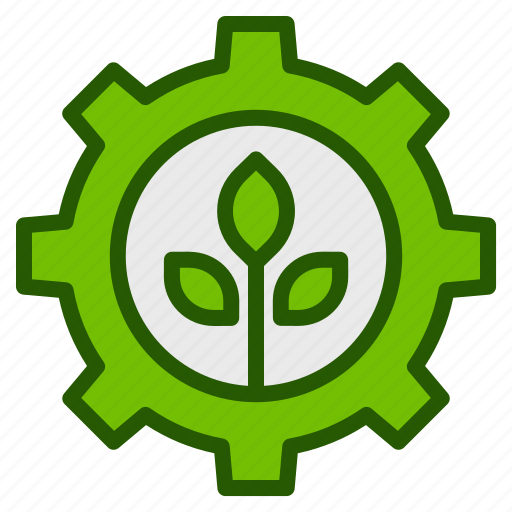 Ecology, management, gear, leaf, system, green icon - Download on Iconfinder
