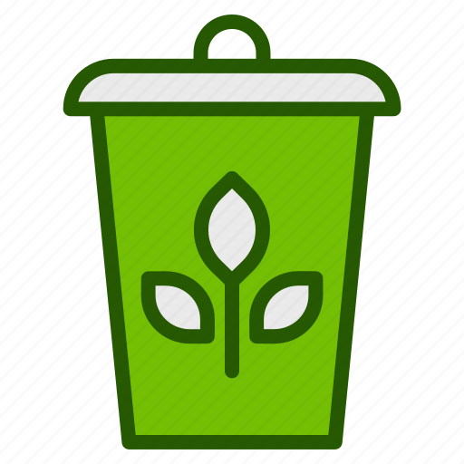 Ecology, trash, bin, organic, rubbish, leaf, green icon - Download on Iconfinder