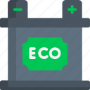 ecology, flat, icon, car battery, eco batttery, environment, energy, eco, power